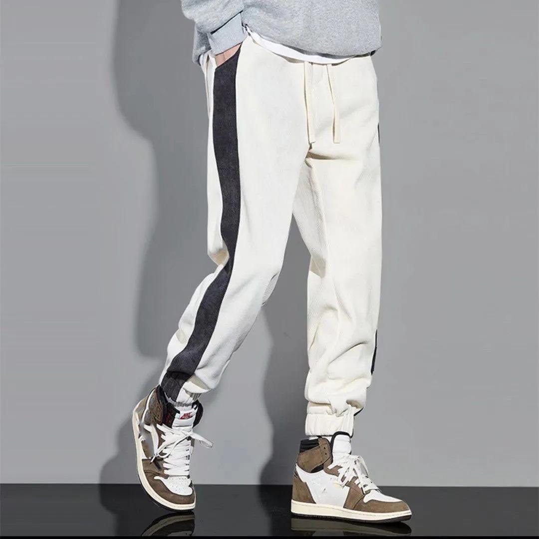Men's Spring Sweatpants Loose-fitting Sports Pants Youth All-match Casual Trousers Adjustable Lacing Plus Size Pants