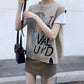 Retro Knitted Casual Vest Women's College Style Loose Waistcoat Outer Wear Autumn and Winter Sleeveless Sweater Avatar Character Top