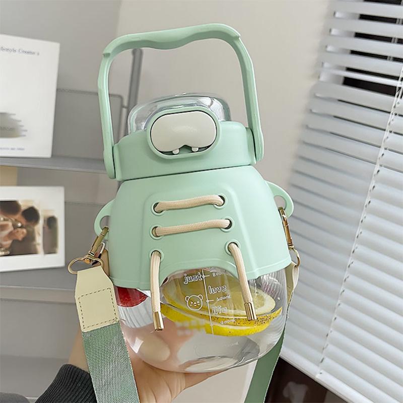 Water Cup Girls Large-capacity Design Sense Straw Summer Belly Kettle 1200 Ml High Temperature Water Bottle Cup