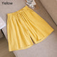 Summer Thin Section Breathable Cotton and Linen Shorts Women's Large Size Home Linen Five Points Loose Wide-leg Pants