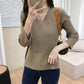 Autumn Winter V-neck Women Pullover Sweater Knitting Sweaters Casual Loose Korean Jumpers Winter Inside Bottoming Tops Long Sleeve Solid Basic Top