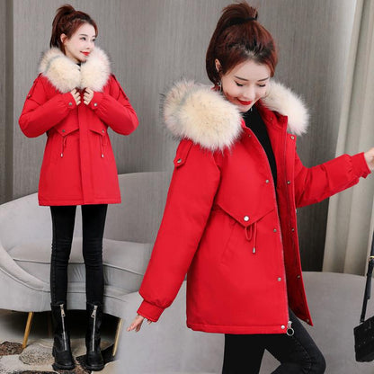 Pai Overcome  Velvet Thick Plus Size Short Loose Winter Women's Quilted Jacket Large Fur Collar Coat