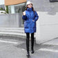 White Duck Down Jacket Women Bright Face Mid-length Fashion Loose Winter Waist Coat