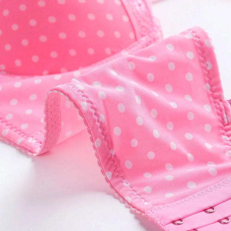 Sexy Surface Wave Point Skin-friendly Breathable Gathered Anti-sagging Bra Half Cup Women's Underwear Bra