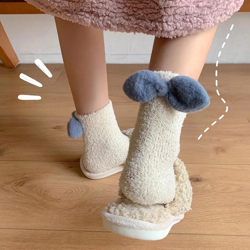 Autumn and Winter Mink Velvet Socks Plus Velvet Thick Warm Floor Socks Women's Coral Velvet Home Sleep Socks