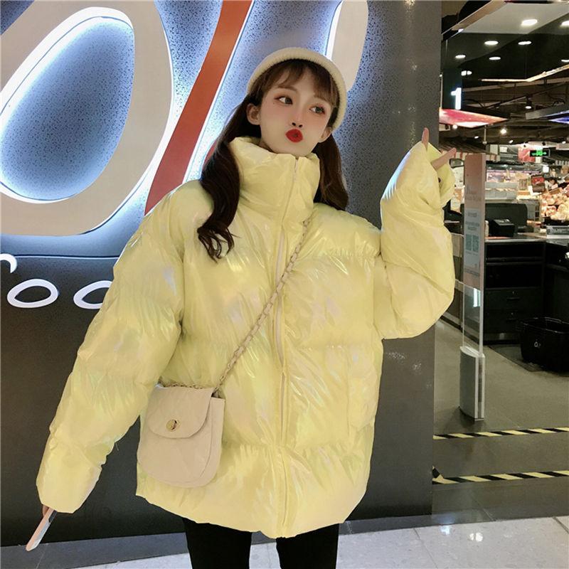 Women's Short Down Jacket Colorful Bright Surface Loose Padded Bread Jacket Cotton Jacket