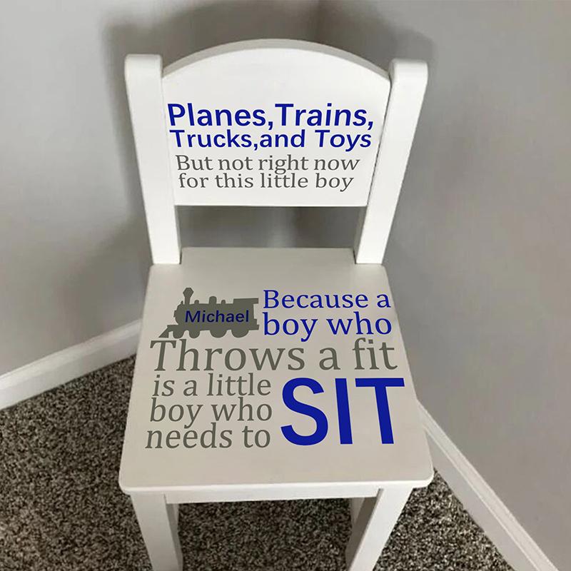 3 Set Boy's Time Out Chair Sticker Child Early Education Sticker Removable Chair Decoration Sticker for Home Decoration Christmas DIY Gift for Boy