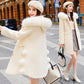 Fashion Women's Woolen Coat Popular Korean Imitation Mink Velvet Gold Mink Mid-length Coat