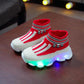 Korean Socks Shoes Boys and Girls LED Light Shoes Breathable Children's Sneakers