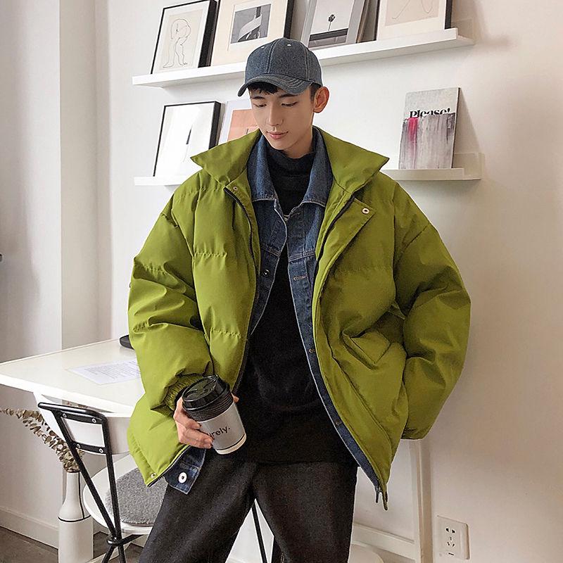 Men's Winter Padded Jacket Fake Two-piece Cotton Jacket Korean Version of The Trend of Students To Keep Warm Plus Size Padded Jacket Bread Clothes