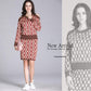 Women's Sweater Skirt Set Vintage Printed Off-shoulder Knitted Sweater Top and Bodycon Knitted Skirt Two-piece Set Female Outfits