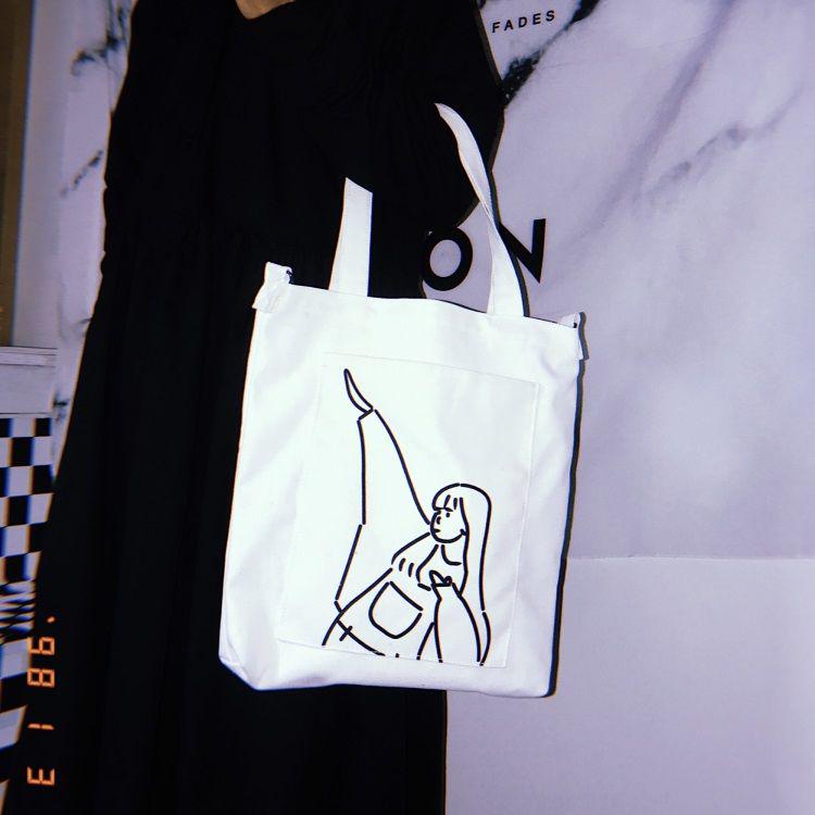 Canvas Bag Girl Student Slanting Japanese Origin Simple Single Shoulder Bag Hundred Handbags