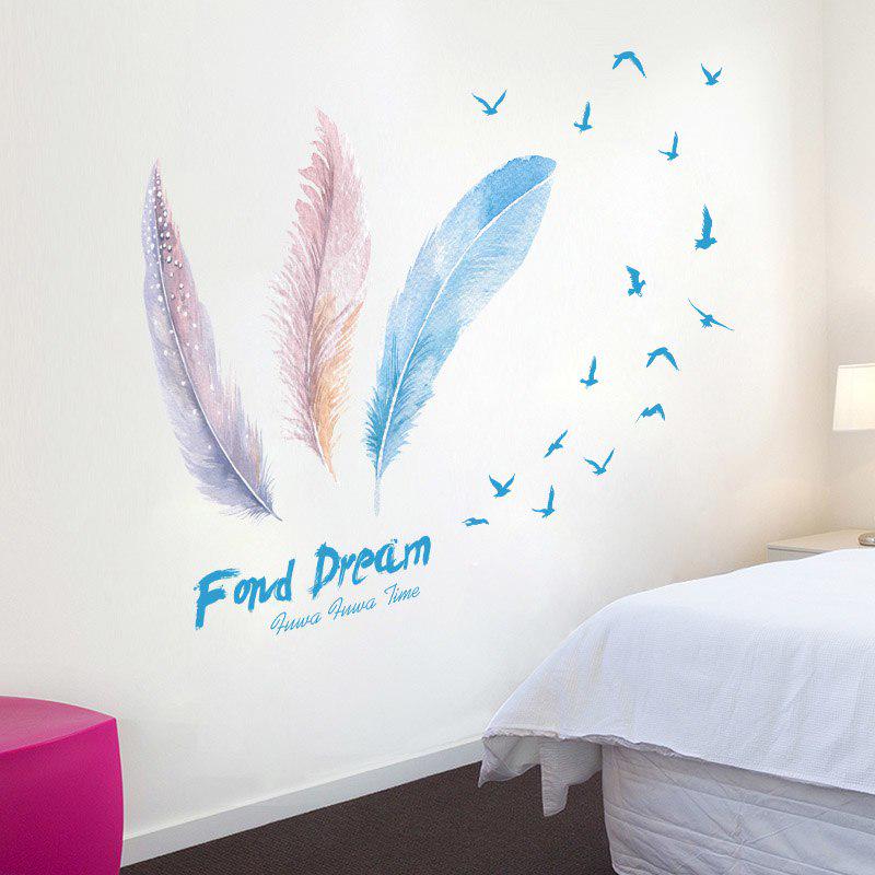 [Wall sticker ]Fantasy Feather Wall Stickers For Kids Rooms Children Room Bedroom Living Room Home D