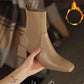 Chelsea Boots Martin Boots Women Autumn and Winter Elastic Boots Leather Snow Boots Plus Velvet Cotton Boots Winter Boots