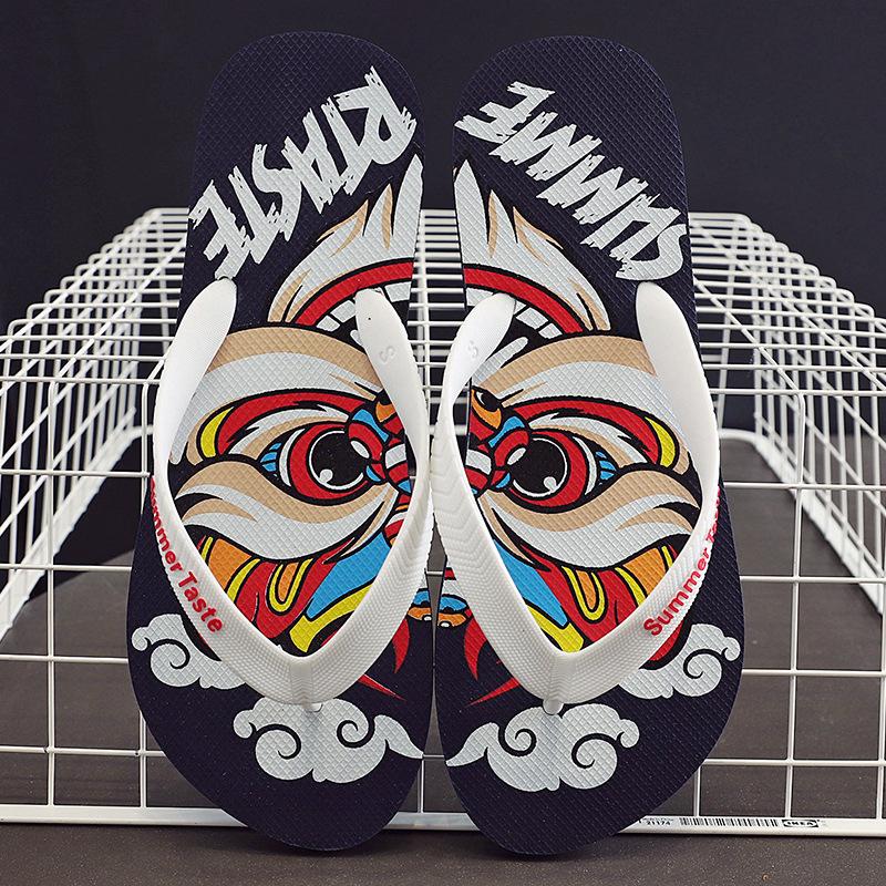 Summer Men Slippers Black Big Size Non-slip Male Sandals Fabric Shoeslace Outdoor Beach Men Flip-flop Flexible Shoes