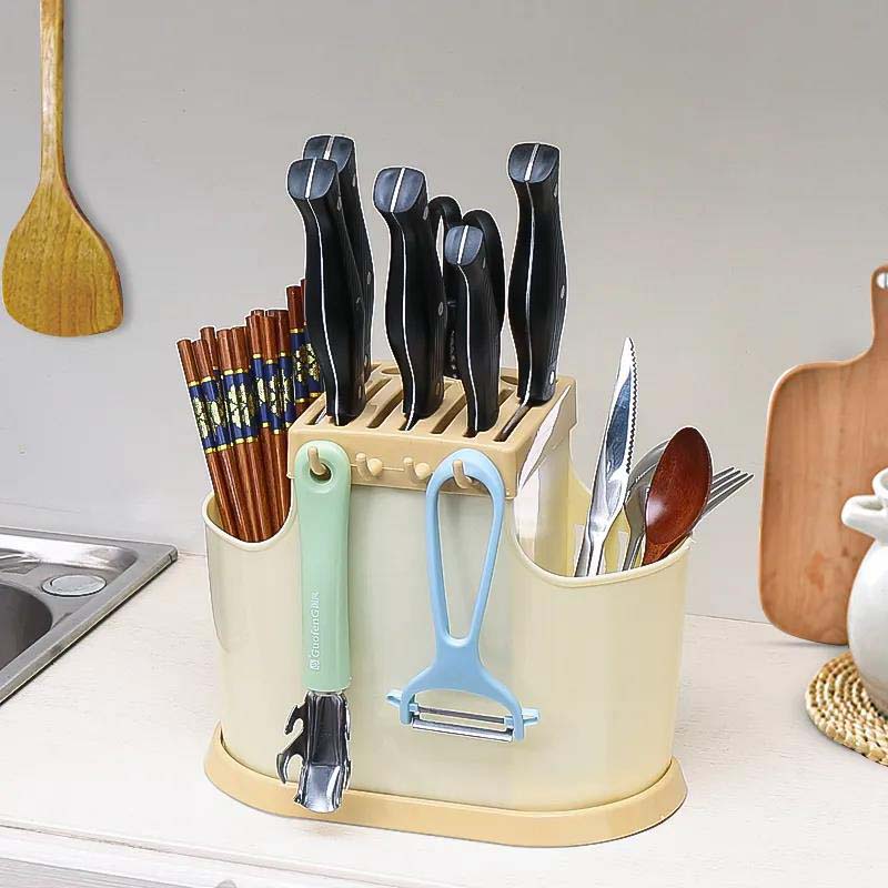 Multi-function Kitchen Storage Rack Fruit Knife Storage Rack Household Multi-function Drain Kitchen Supplies Storage Box