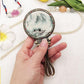 HD Retro Makeup Mirror Portable Hand-held Small Mirror Women Exquisite Mirror with Handle Metal Round Classical Style