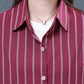 Women's Long-sleeved Striped Shirt Loose Casual Plus Size Mid-length Blouse