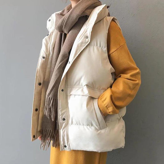 Autumn and Winter Models Loose Short Down Cotton All-match Vest Vest Bread Jacket Vest Jacket Women