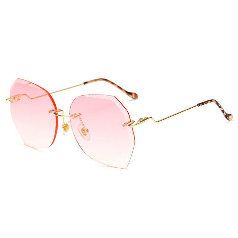 Rimless Sunglasses Women Oversized Luxury Brand Designer Diamond Cutting Lens Sun Glasses Famale Pin