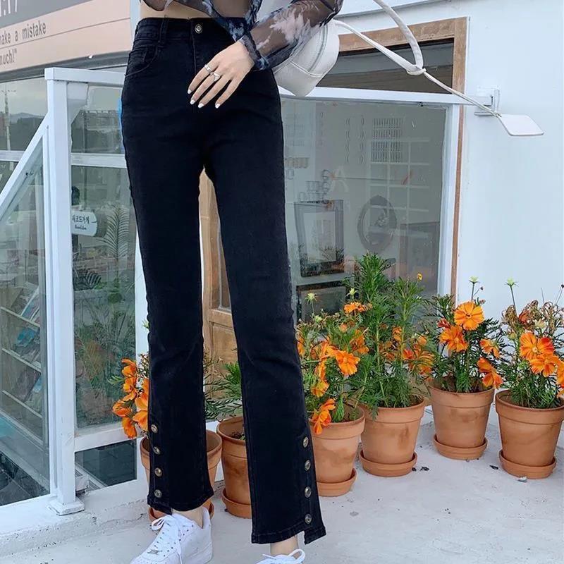 Winter Plus Velvet Thickened Jeans Female High Waist Large Size Fat Mm Slim Straight To Loose Wide Leg Pants