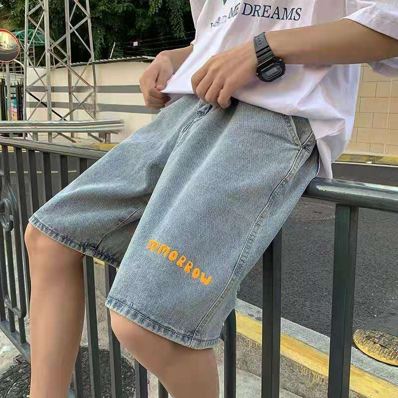 Jeans Shorts Men's Washed Retro Summer Casual Five-point Pants