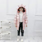 Girls' Warm and Windproof Down Jacket Mid-length Jacket White Duck Down Children's Wear