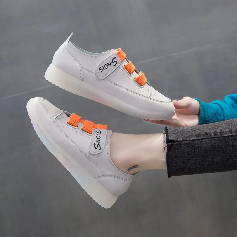 Women's Shoes Velcro Small White Shoes Ladies Soft Sole Sneakers All-match Korean Style Student Flat Casual Board Shoes