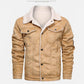 Lamb Velvet Jacket Male Autumn and Winter Parkas Loose Casual Fur Jacket Male Dad Outfit