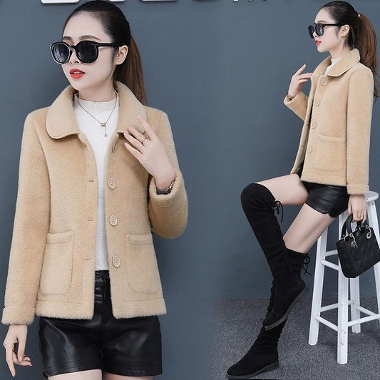 Winter Plus Size Gold Mink Velvet Short Jacket Thick Slimming Elegant Noble Fashion Trendy Women's Top