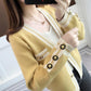 Color Matching Striped Knitted Cardigan Spring and Autumn Short Loose Sweater Coat Women