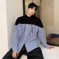 Spring and Autumn Sweater Men's Hong Kong Style Loose Casual Long Sleeve Cardigan Trend Student Versatile Striped Hooded Jacket