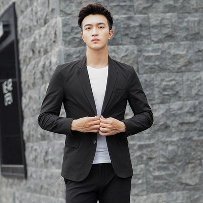 Small Suit Jacket Men's Thin Casual Suit Single-piece Solid Color Self-cultivation Business Trend Fashion All-match Blouse