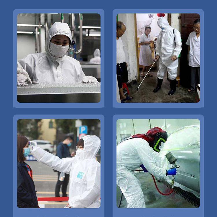Protective Coverall Hooded Protective Elastic Waist Clothing Against Dry Splash Type Protection Suit