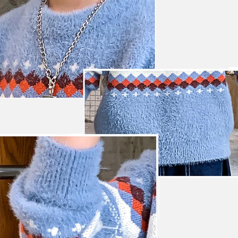 Boys and Girls Sweaters Autumn and Winter Children's Clothing Thickened Warm Bottoming Sweater Knitted Sweater