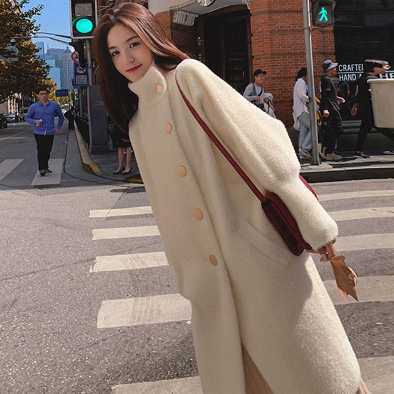 Winter Imitation Mink Fur Coat Fashion Mid-length Loose Fur Mink Coat