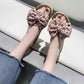 Slippers Women's Summer Bow Slippers All-match Non-slip Flat Bottom Beach Sandals