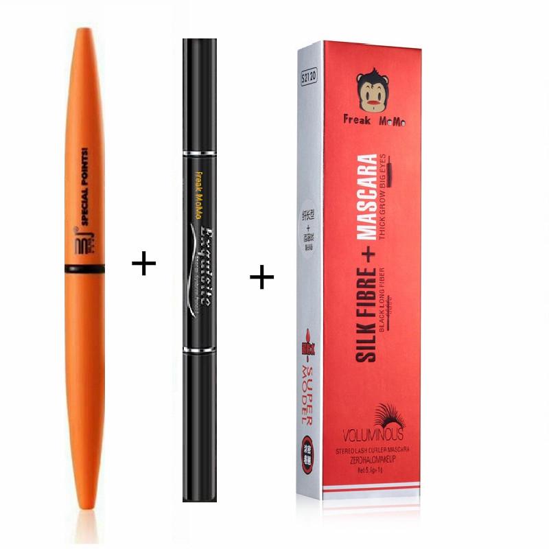 Double-headed mascara elastic non-staining lengthening encrypted graft fiber eyeliner eyebrow pencil