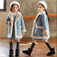 Girls' Winter Coats Big Children's Fur Girls Western Style Coats Mink Fleece Tops Woolen and Velvet Thick Solid Color Cotton Jackets