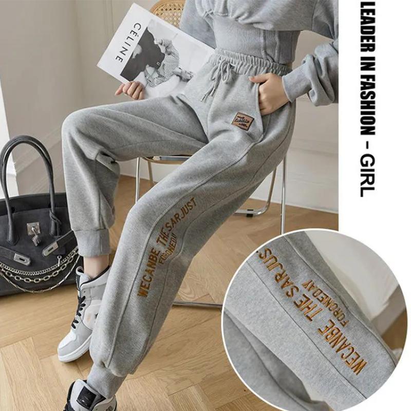 Cotton Drawstring Sweatpants Women Korean Loose Spring and Summer High-waist All-match Casual Trendy Pants
