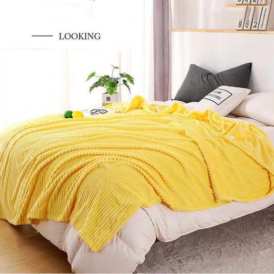 Milk Velvet Flannel Blanket Warm Napping Leisure Blanket Towel Blanket Single Double Summer Blanket