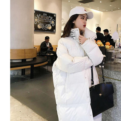 Women's Cotton-padded Jacket Over The Knee Long Winter Loose Bread Coat Warm Cotton Coat Cotton Coat