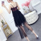 2020 Summer Dress Women's Leakage Back Sexy Sequin Dress Mesh Suspender Dress Super Fairy Cake Dress
