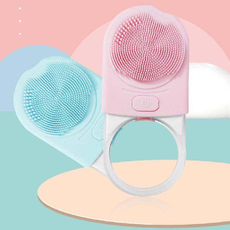 Magnetic Thermal Silicone Cleansing Device Mini Ultrasonic Face Washing Vibration Beauty Instrument