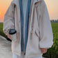 Fake Two-piece Velvet Thick Jacket Youth Hooded Zipper Cardigan Unisex Autumn and Winter Windbreaker Loose Casual Thick Coat