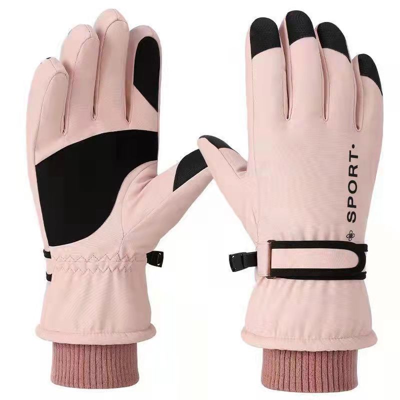 Men's and Women's Ski Gloves Winter Fleece Thick Warm Waterproof Gloves for Riding Touch Screen Outdoor Sports Driving Motorcycle Windstopper Gloves