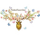 Yellow Butterfly Sika Deer Nordic Background Decoration Removable Wall Sticker fast deer wallpaper