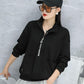 Spring Stand Collar Zipper Jacket All-match Casual Sweatshirt Women's Solid Color Pocket Letter Printed Jacket