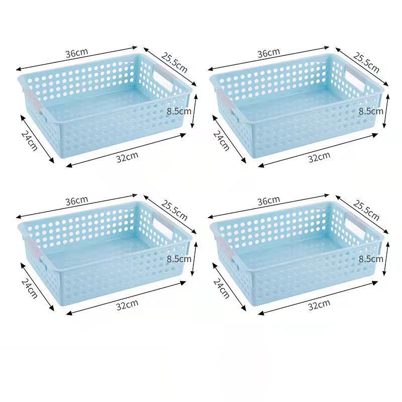 4PCS Desktop Plastic Storage Basket Kitchen Sundries Storage Box Toy Storage Box Home Storage Small Basket Bathroom Toiletries Storage Basket