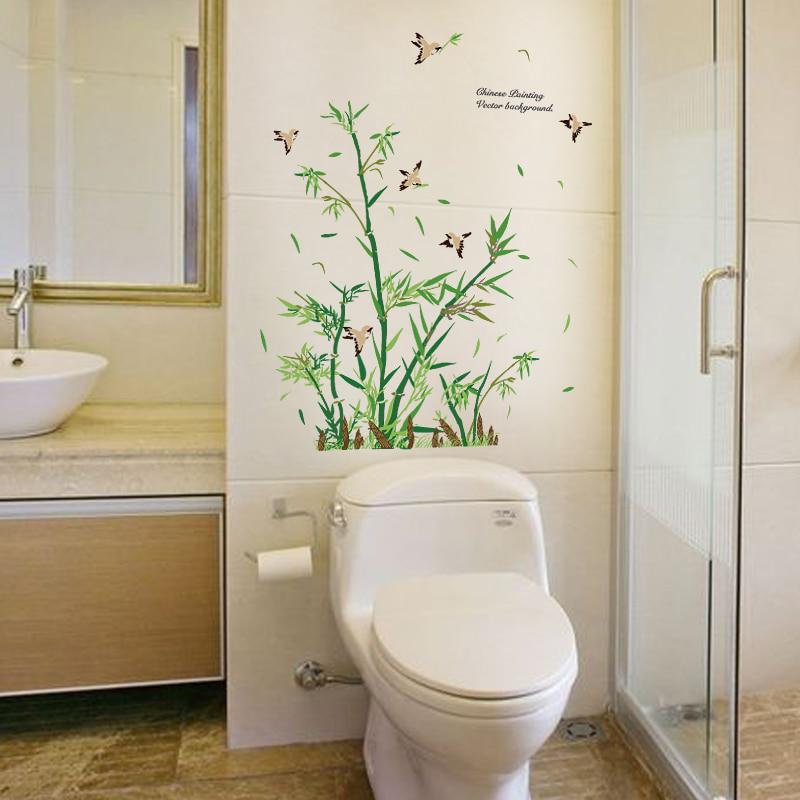 [Wall sticker] new design Bamboo wall stickers living room bathroom glass tile home decoration art d